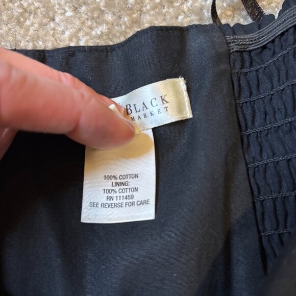 White House Black Market Strapless Midi Dress Size 8 Black & White Design #203 - Picture 9 of 9